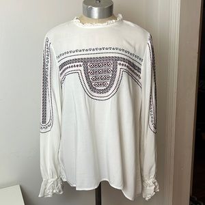 ✨ MAKE OFFER ✨ ZARA EMBROIDERED BLOUSE
